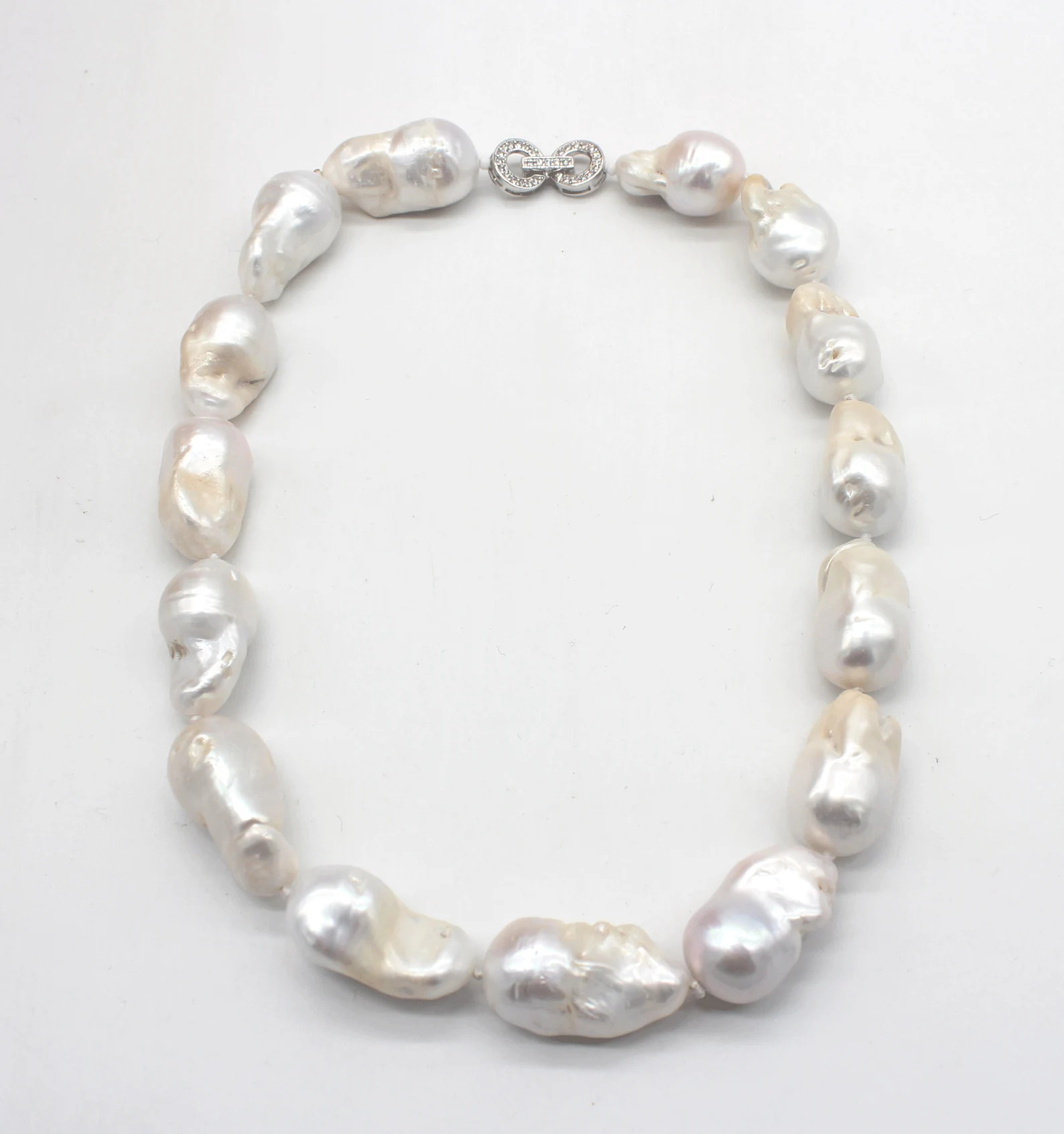 AA+ Thick Nacre Natural White Large Baroque Freshwater Pearl Necklace,For Wedding,Necklace Gift | Etsy (US)