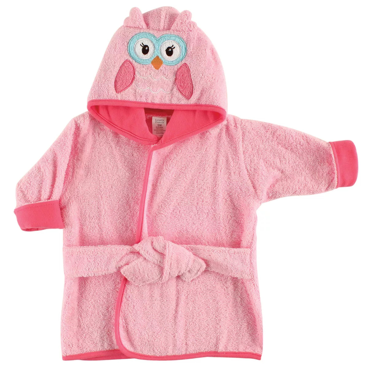 Luvable Friends Baby Girl Cotton Animal Bathrobe, Owl, One Size | Target