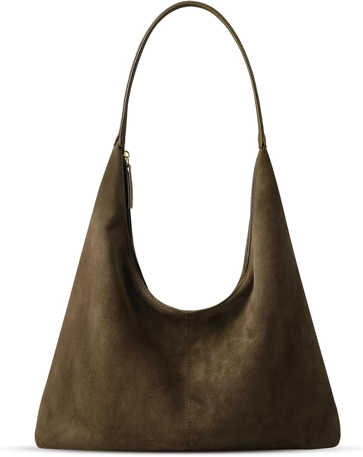 Suede Shoulder Bag for Women Suede Purse Boho Bags Slouchy Tote Bag Satchels Trendy Crescent Crossbody Bag Casual Work Travel Handbag Green | Amazon (US)
