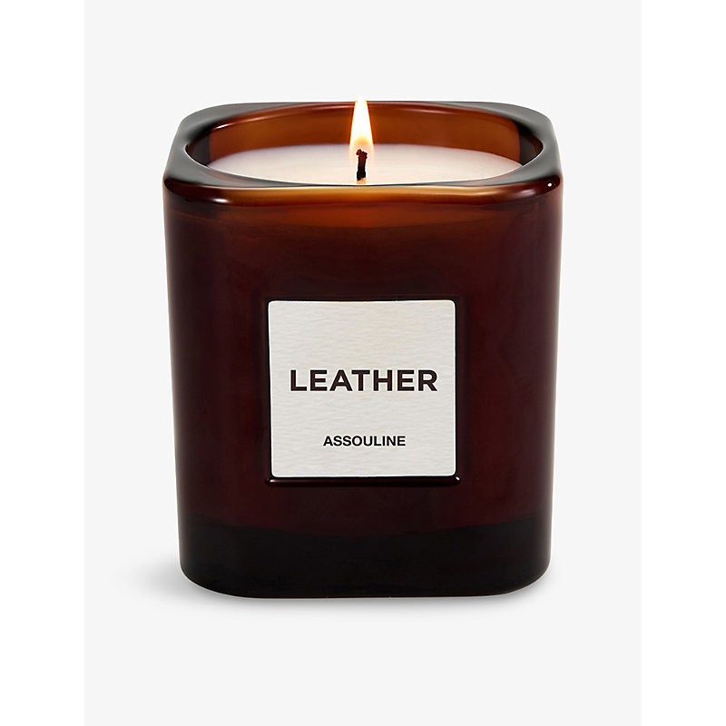 Assouline leather scented candle