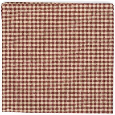 The Country House Simply Burgundy Cream Checkered 18 x 18 Fabric Decorative Napkin Set of 4 | Amazon (US)