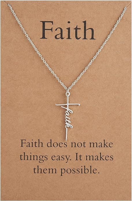 Lcherry Faith Cross Necklace for Women Religious Gifts for Women Christian Jewelry Gifts for Wome... | Amazon (US)