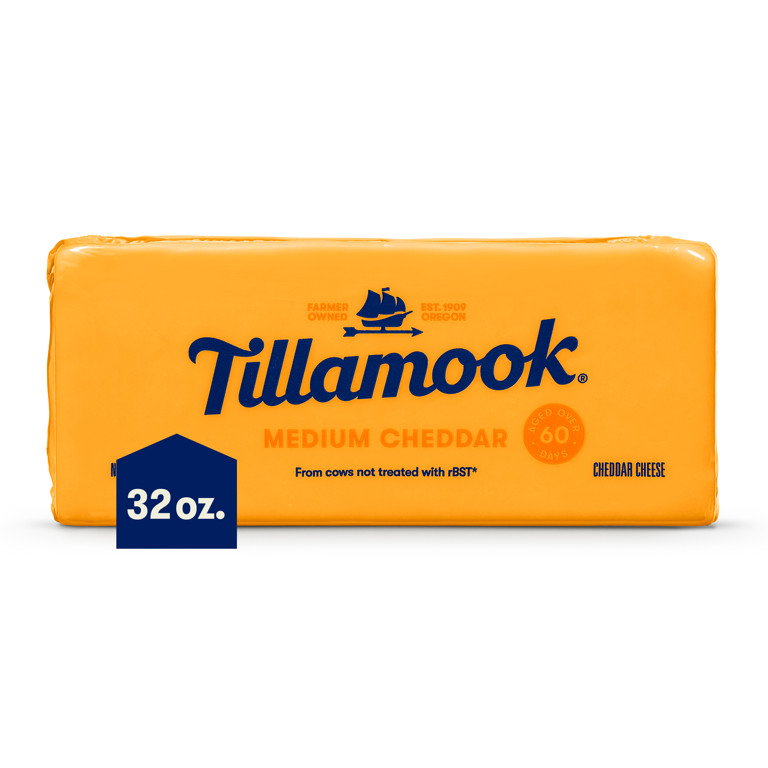 Tillamook Medium Cheddar Cheese Block, 2 lb | Walmart (US)