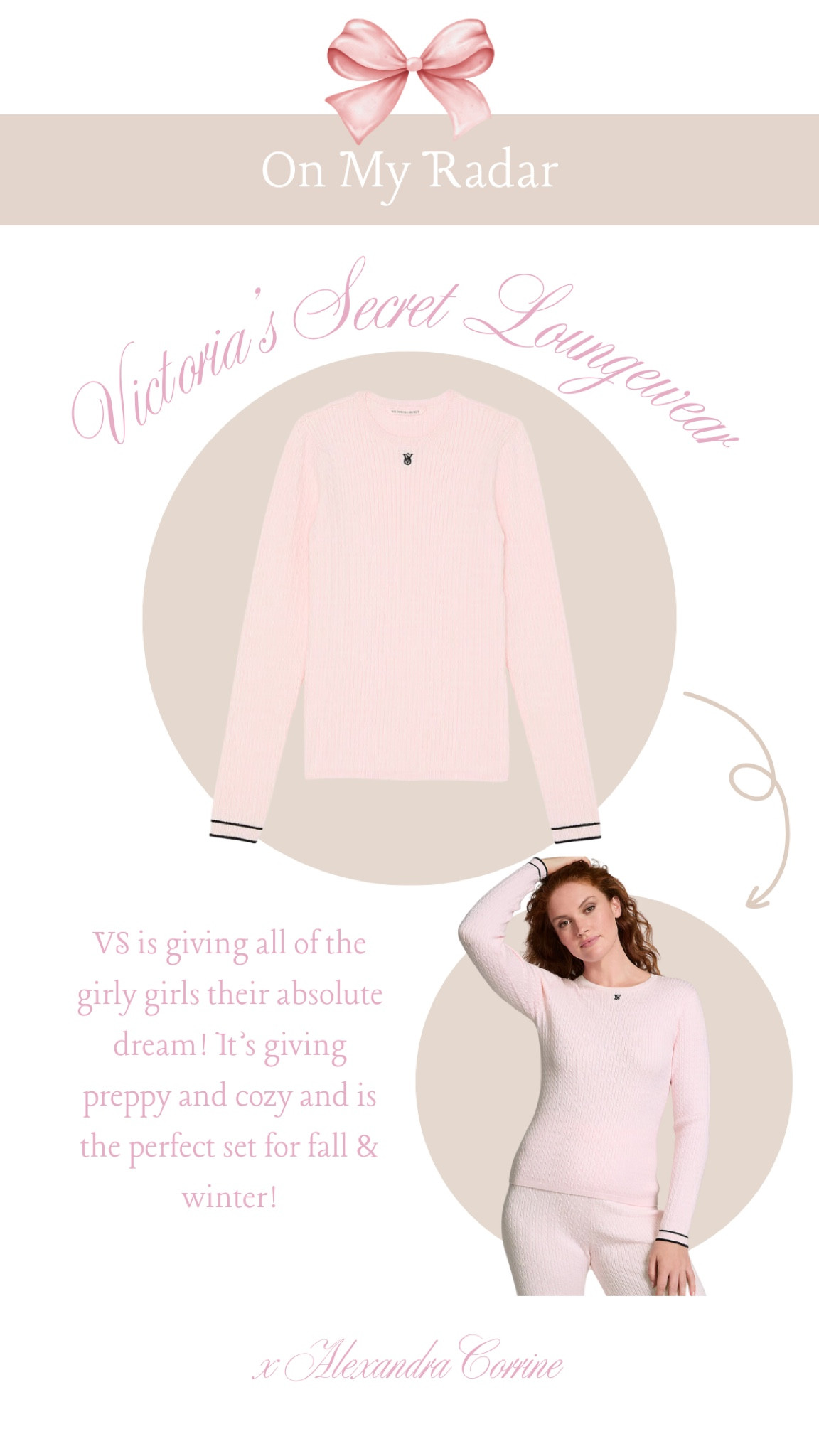New at Victoria’s Secret 🤍🩰

Vs, pink, Victoria’s Secret, crew neck, sweater, loungewear, lounge set, girly girl, pink Pilates princess aesthetic, cable knit, knitwear, fall fashion, trending 

#LTKSeasonal #LTKStyleTip #LTKFindsUnder100