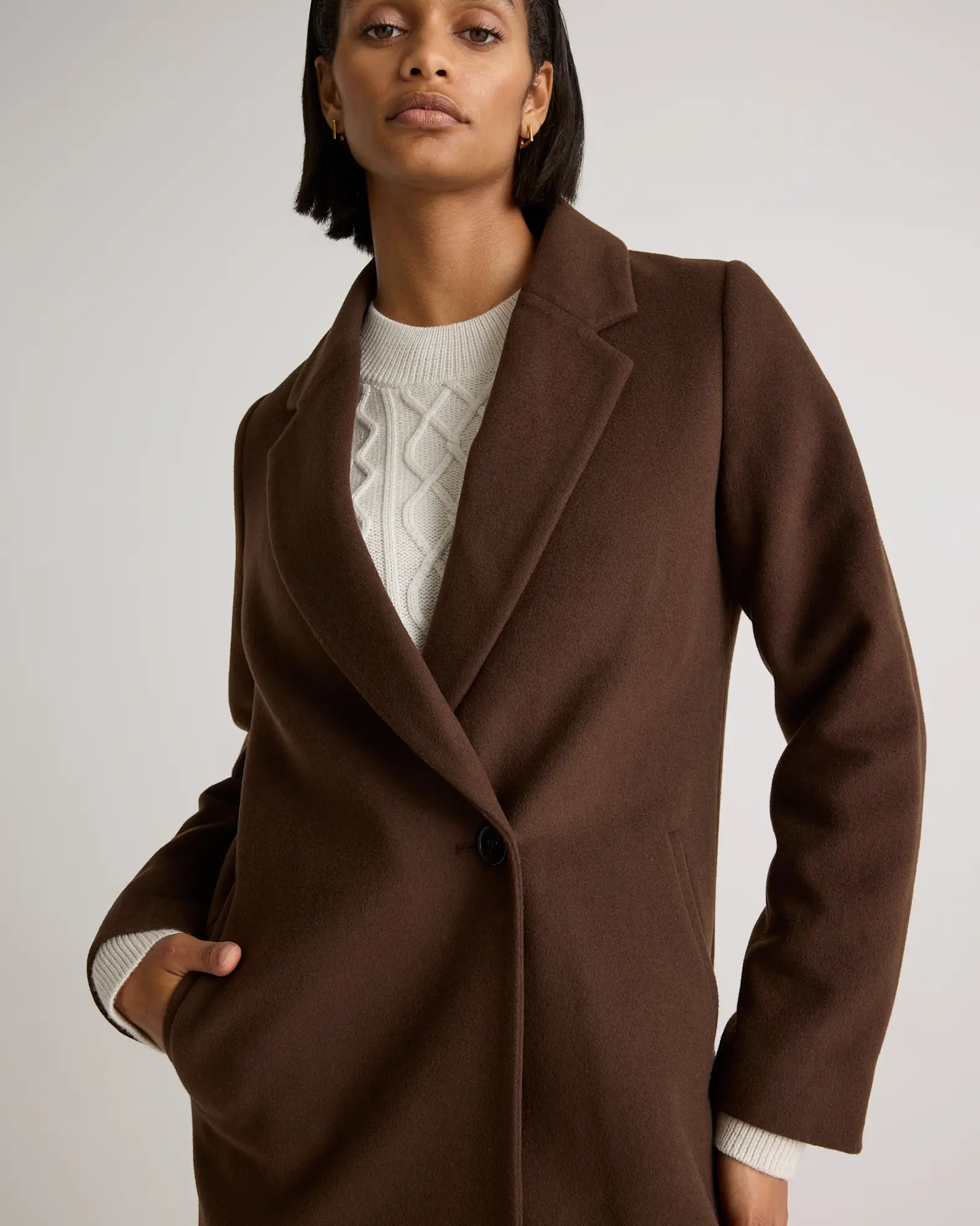 Italian Wool Classic Single-Breasted Coat | Quince