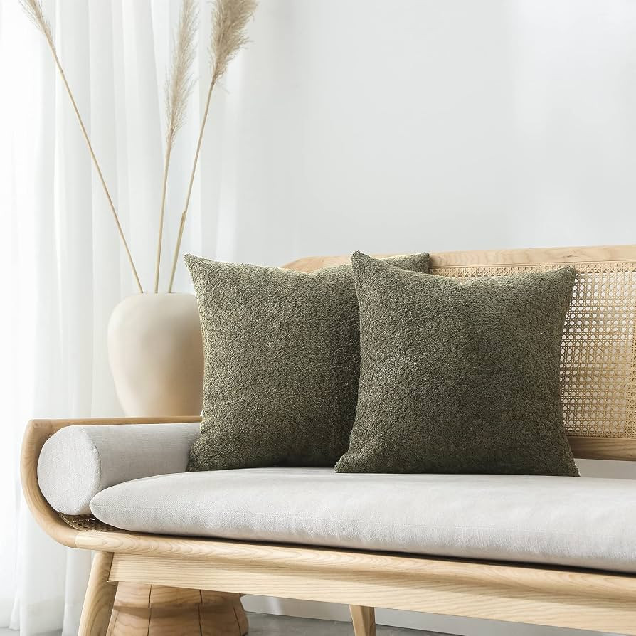 FIOUOVO Textured Farmhouse Throw Pillow Covers 18x18 Decorative Pillows for Bed Couch Living Room... | Amazon (US)