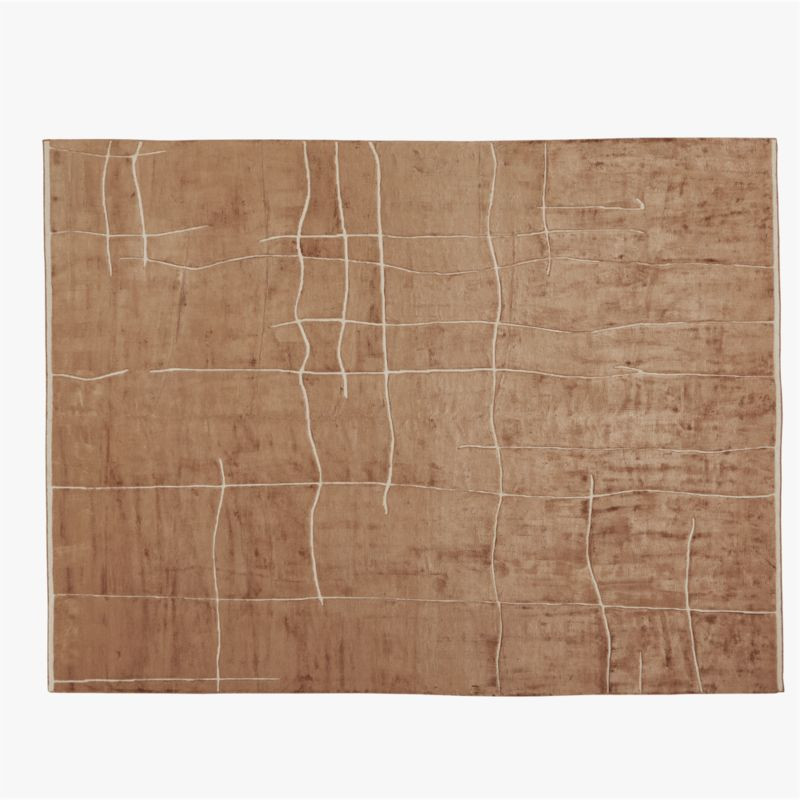 Hogan Handknotted Mocha Viscose Rug 9'x12' + Reviews | CB2 | CB2