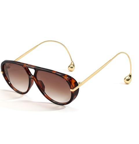 Trendy Oversized Aviator Sunglasses for Women Men Retro Big Round Sun Glasses Vintage Shield Shad... | Amazon (US)