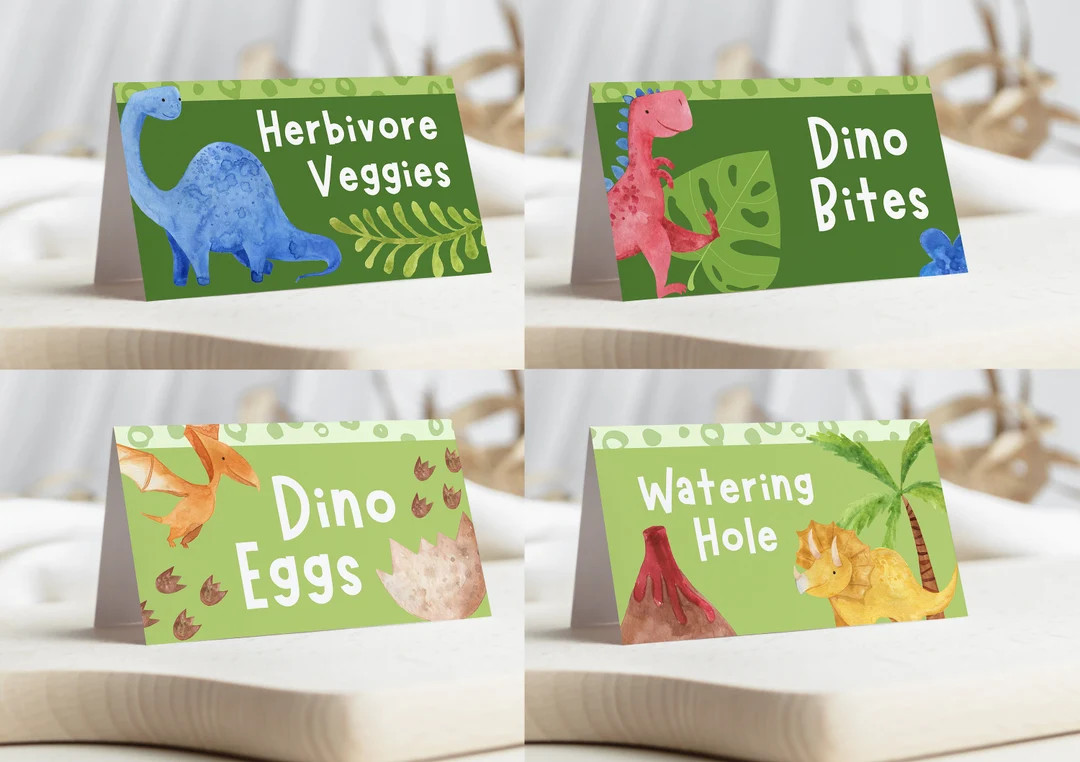 Dinosaur Birthday Food Labels, Dinosaur Table Tents, Dinosaur Birthday, Kids Birthday Table Decor... | Etsy (US)