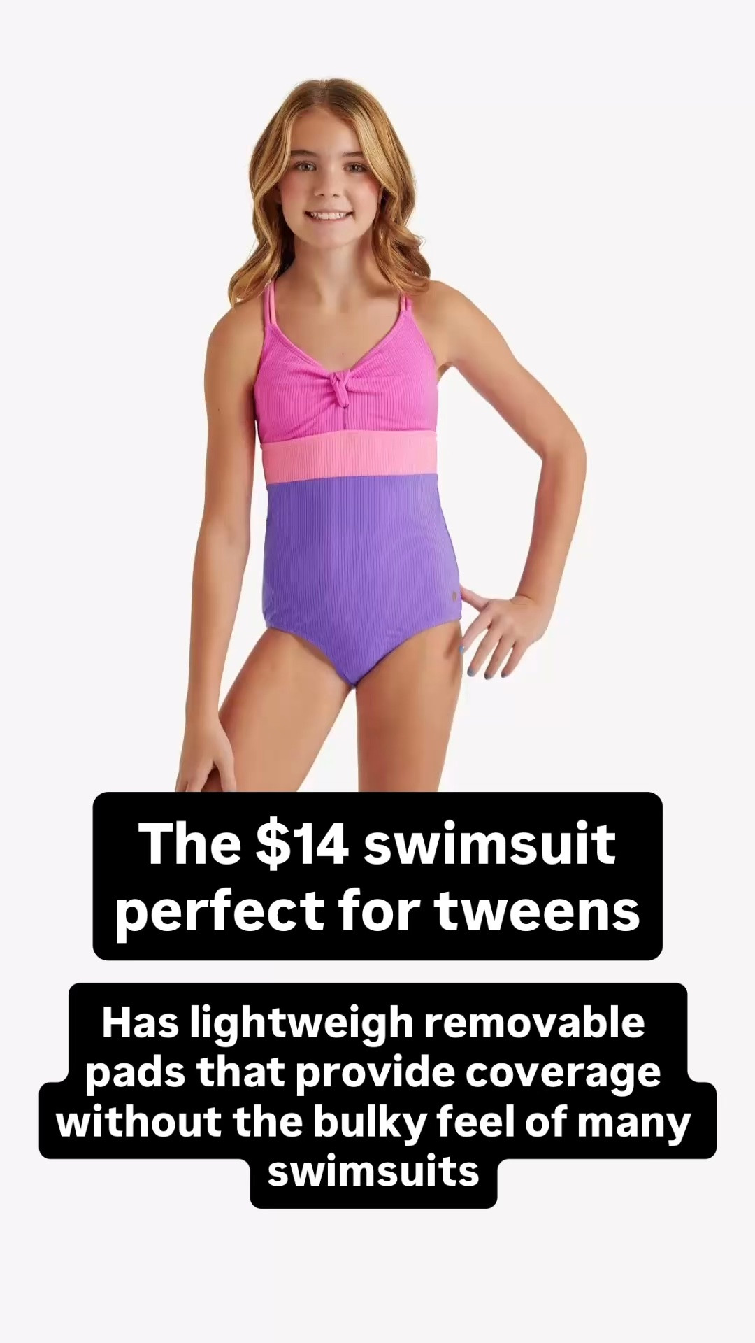 I shared teen and tween swimsuits and got the most gushy message about this one in particular! 

It’s $14, has great coverage, and lightweight removable pads.

#LTKKids #LTKSwim