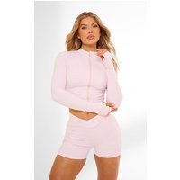 PLT SPORT Dusty Lilac Sculpt Side Ruched Sports Jacket | PrettyLittleThing US