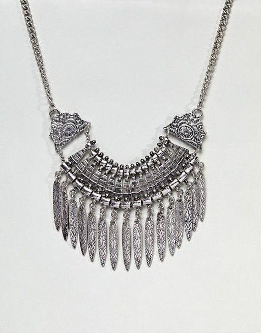 ASOS DESIGN Statement Textured Leaf Charm Necklace | ASOS US