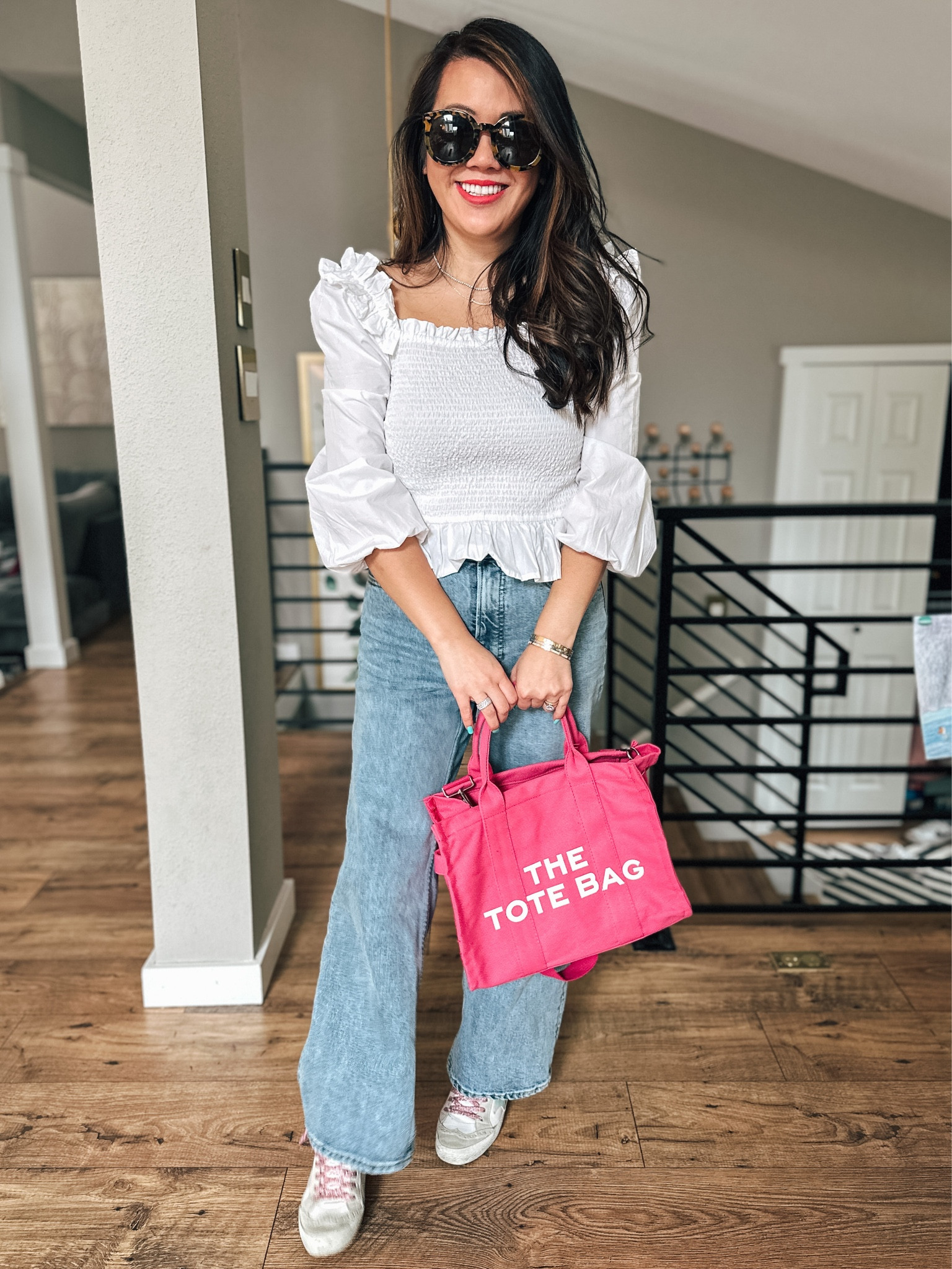Smocked top and wide leg jeans
Spring outfit 
Tote bag
Designer look for less


#LTKunder50 #LTKstyletip #LTKitbag