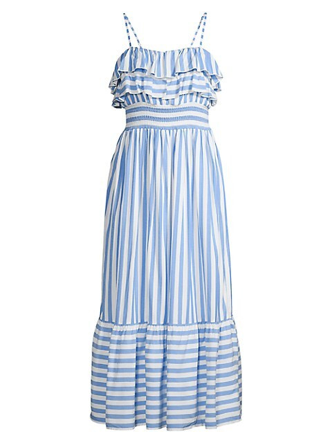 Metallic Stripe Midi-Dress | Saks Fifth Avenue