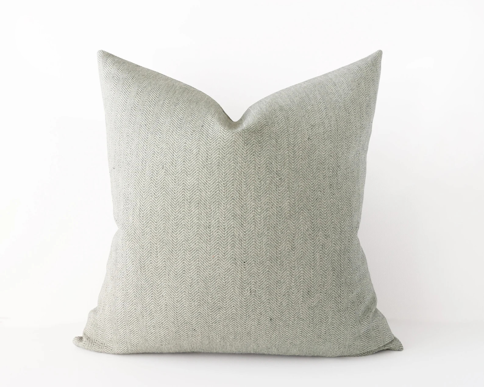 Double Sided Herringbone Decorative Pillow Cover in Light Heather Grey Neutral Patterned Cushion ... | Etsy (US)
