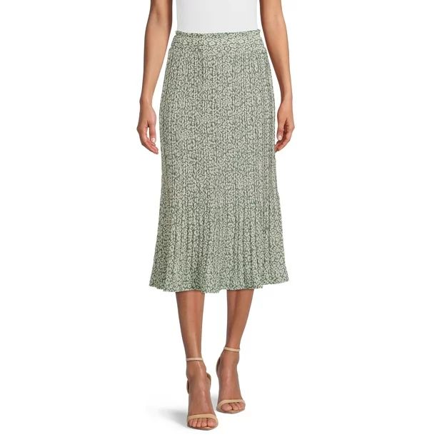 Nine.Eight Women's High-Waisted Midi Swing Skirt - Walmart.com | Walmart (US)