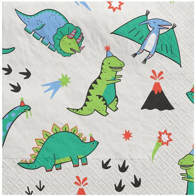 20ct Fossil Friends Dinosaur Disposable Napkins - Spritz™ | Target