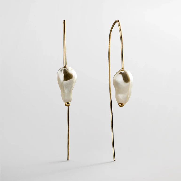 Teagan Threaded Pearl Earrings - Gold/Pearl | BaubleBar