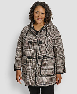 Plus Size Hooded Toggle-Front Quilted Coat | Macy's