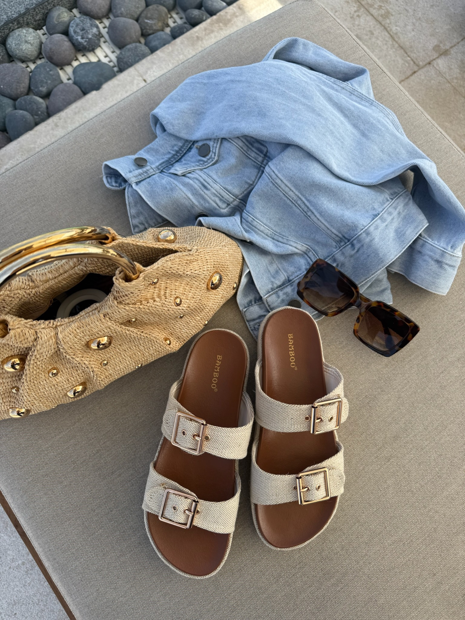 Vacation essentials… a cute handbag, comfortable sandals, good sunglasses, and a lightweight denim jacket! Use my code Amandaj15 for 15% off! Vacation accessories// travel accessories // spring finds // summer finds // shop Avara 

#LTKItBag #LTKShoeCrush #LTKTravel