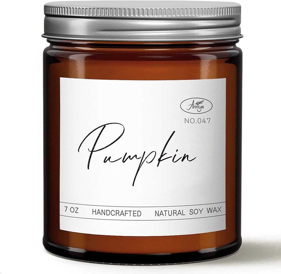 Pumpkin Spice Scented Candles, Organic Soy Candle for Home Scented, Hand-Poured Aromatherapy Cand... | Amazon (US)