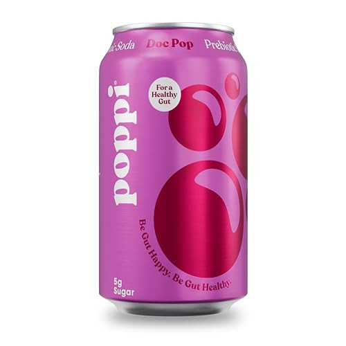 POPPI Sparkling Prebiotic Doc Pop Soda w/ Gut Health & Immunity Benefits, Beverages made with Apple Cider Vinegar, Seltzer Water & Cola Flavors, Low Calorie & Low Sugar Drinks, 12oz (12 Pack) (Packaging May Vary) | Amazon (US)