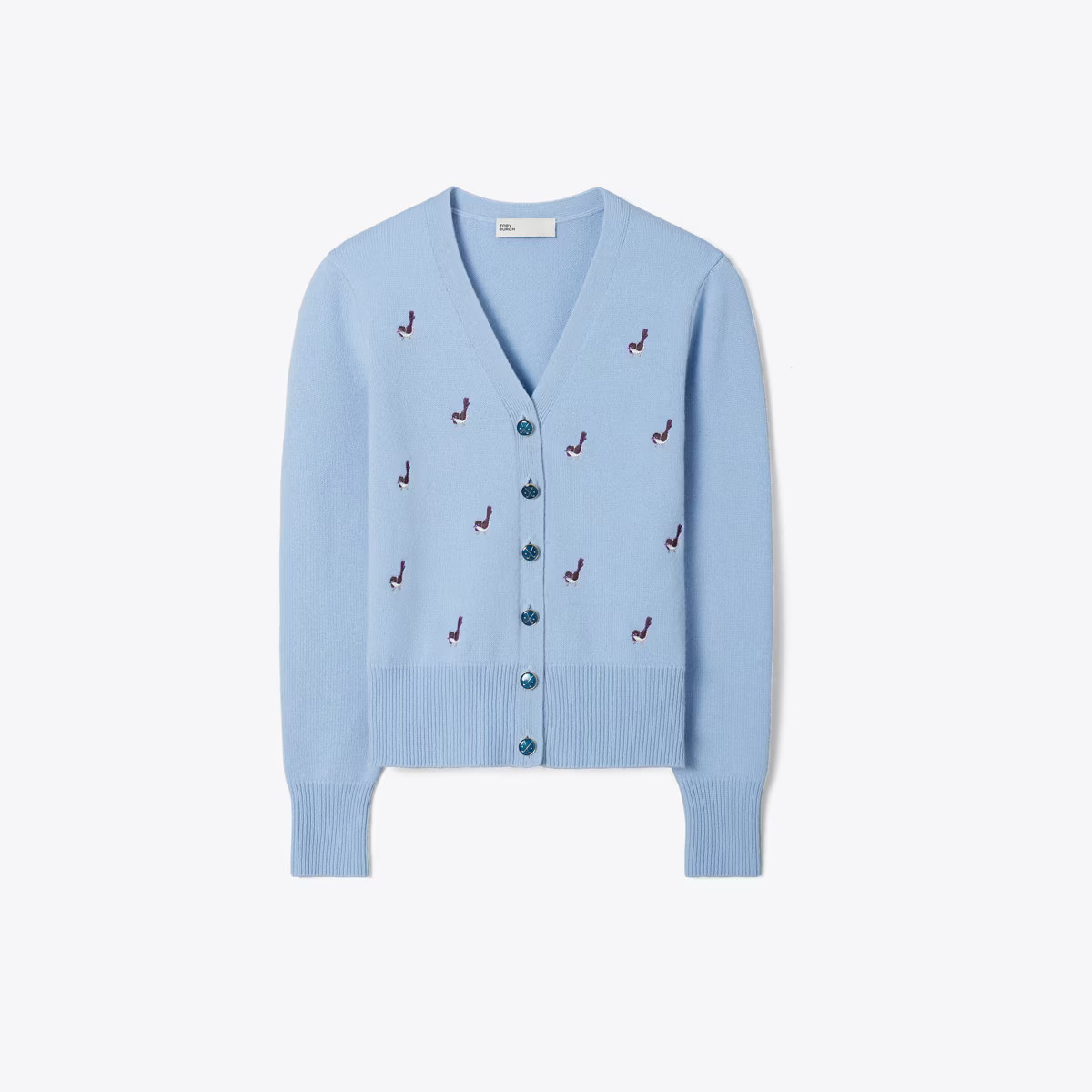 Birdie-Embroidered Cashmere Cardigan: Women's Designer Sweaters | Tory Burch | Tory Burch (US)