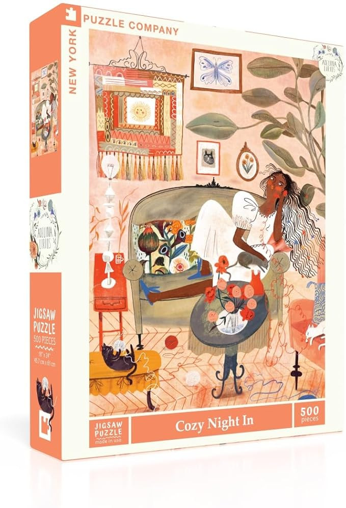 New York Puzzle Company - Adelina Lirius Cozy Night in - 500 Piece Jigsaw Puzzle for Family Game ... | Amazon (US)