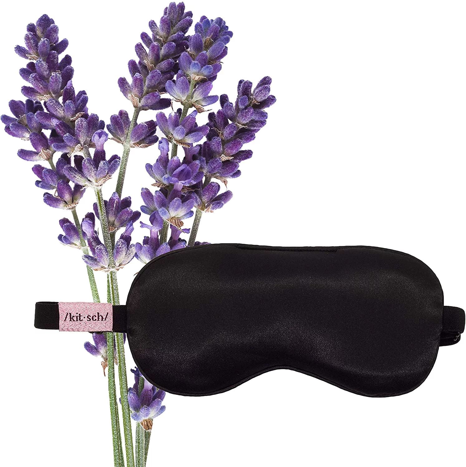 Kitsch Lavender Weighted Satin Eye Mask - Gentle Massage Effect - (Black) | Walmart (US)