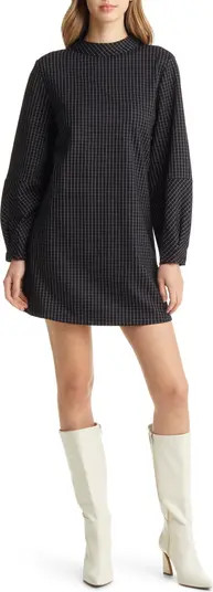 Mod Windowpane Plaid Long Sleeve Dress | Nordstrom