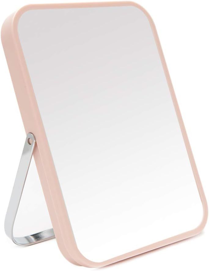 YEAKE Table Desk Vanity Makeup Mirror,8-Inch Portable Folding Mirror with Metal Stand 90°Adjustable  | Amazon (US)