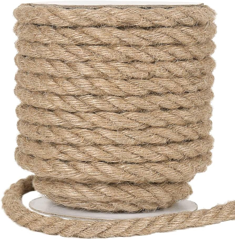 Vivifying 12mm Jute Rope, 33 Feet Natural Heavy Duty Brown Twine for Crafts, Cat Scratch Post, Bu... | Amazon (US)
