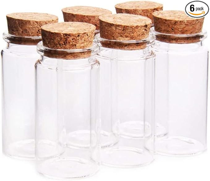 Danmu 100ml Mini Glass Bottles, Small Jars with Wood Cork Stoppers,Message Bottles for Wedding Fa... | Amazon (US)