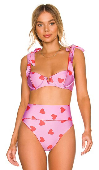 Blaire Bikini Top in Valentine Heart | Revolve Clothing (Global)