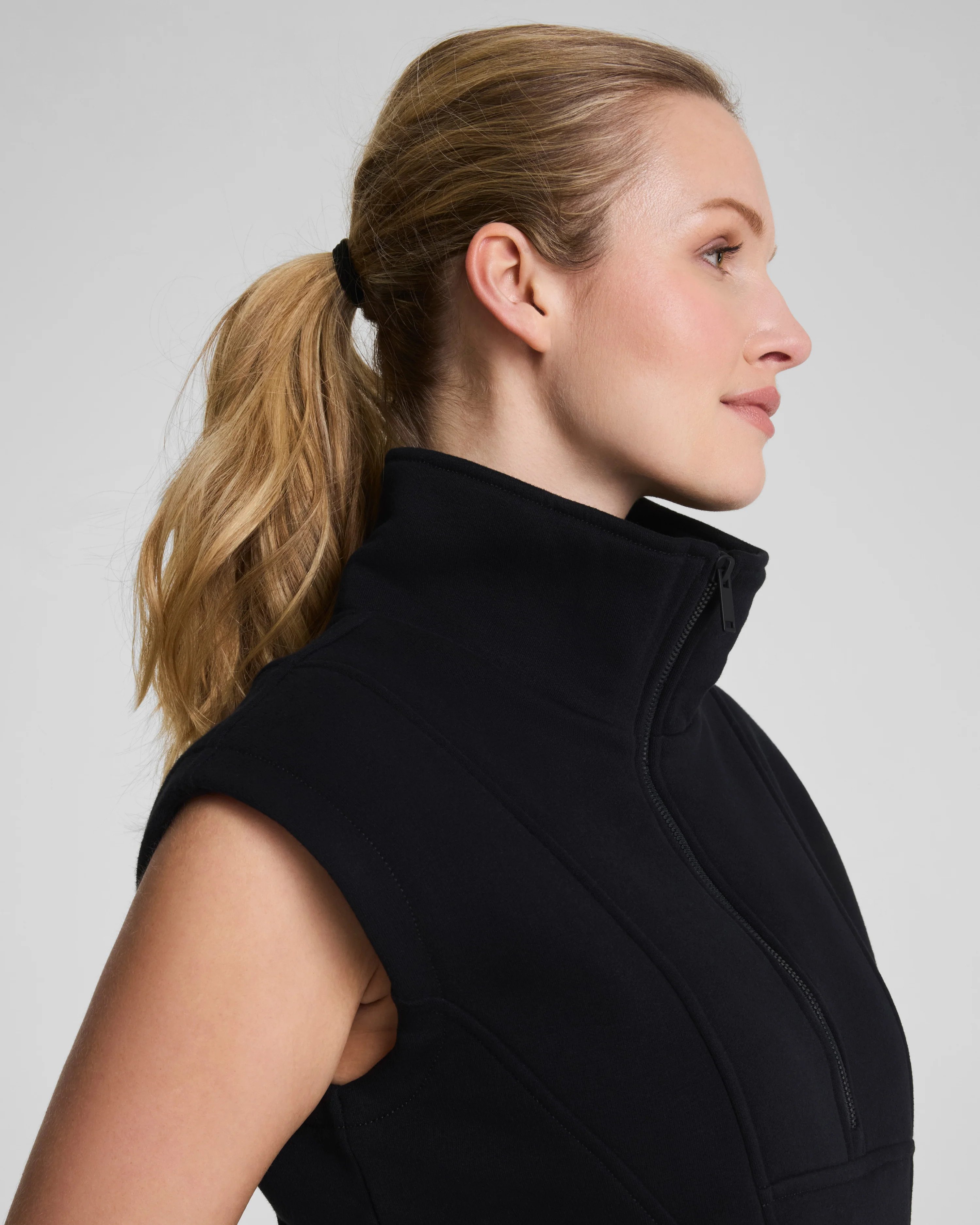 SPANX® BoostUpCotton Fleece Half Zip Vest | Spanx