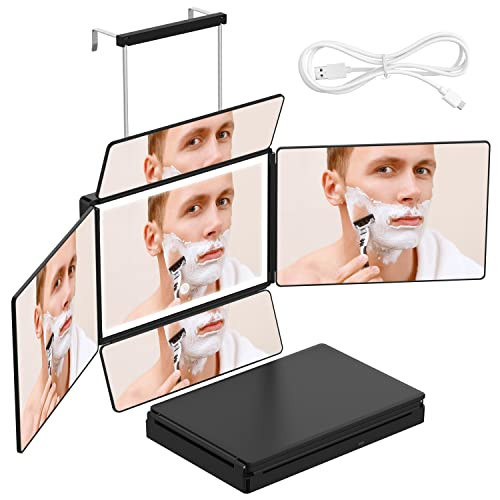 OLIBUY 5 Way Mirror, 360 Mirror for Self Hair Cutting and Brading Hair, Clear Anti-Fog HD Glass, USB Rechargeable, Portable Height Adjustable Telescoping Hooks | Amazon (US)