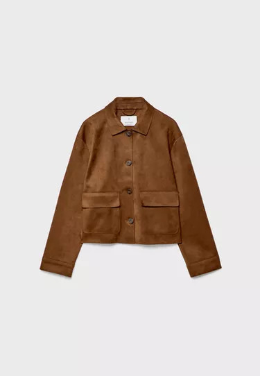 Wildlederimitat-Jacke mit Taschen - Jacken für Damen | Stradivarius Deutschland | Stradivarius DE