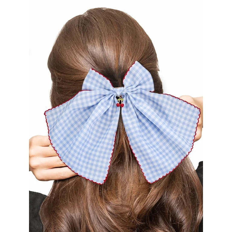 Way to Celebrate Americana Blue Gingham Cherry Charm Bow | Walmart (US)