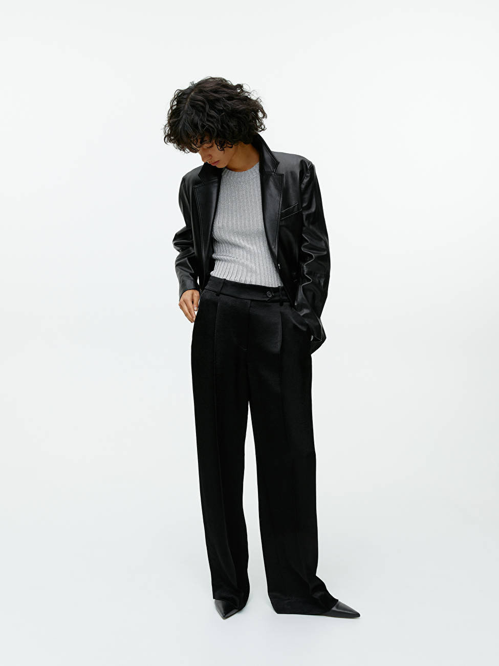 Wide-Leg Satin Trousers | ARKET (US&UK)