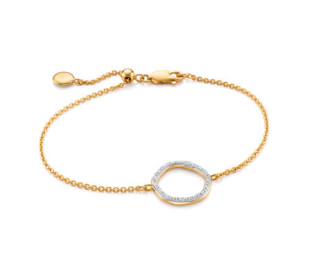 Gold Riva Circle Diamond Bracelet Diamond | Monica Vinader (US)
