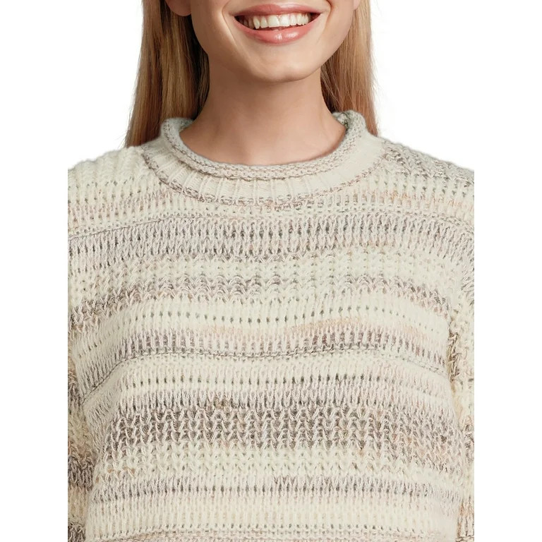 Time and Tru Women's Space Dye Roll Neck Sweater, Midweight, Sizes XS-XXXL | Walmart (US)