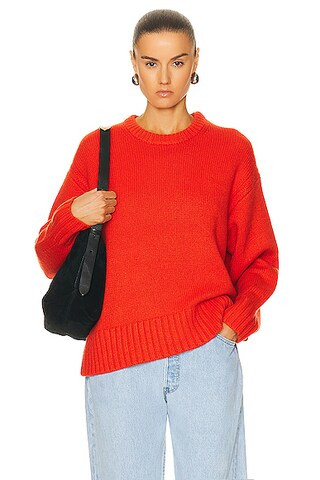Guest In Residence Cozy Crew Sweater in Cherry | FWRD | FWRD 
