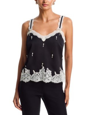 Aqua Lace Trim Rhinestone Embellished Camisole - Exclusive | Bloomingdale's (US)