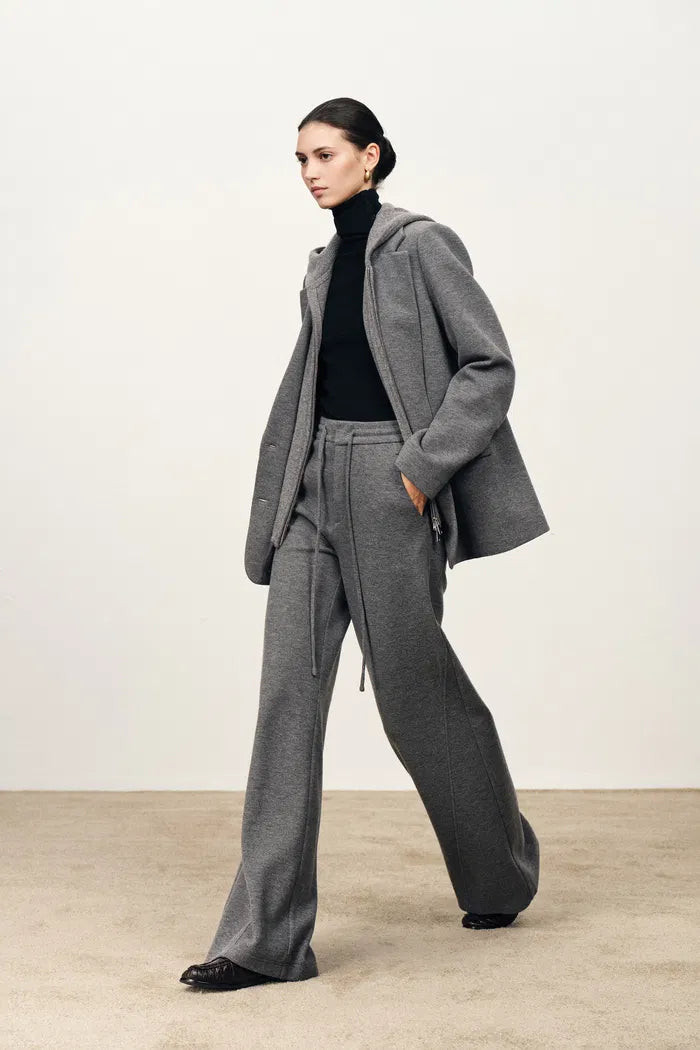 Avery Detachable Knit Hooded Blazer and Pants Matching Sets in Merino | Fabrique
