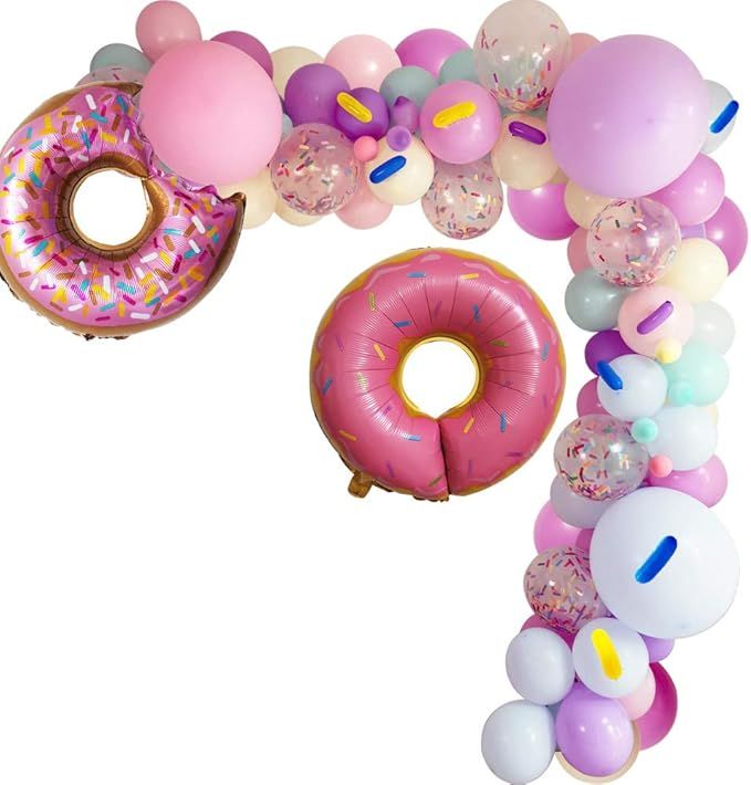 126 Pack Donuts Party Balloons Arch Garland, Donuts Grows up Theme Party Balloons Foil Donuts Mac... | Amazon (US)