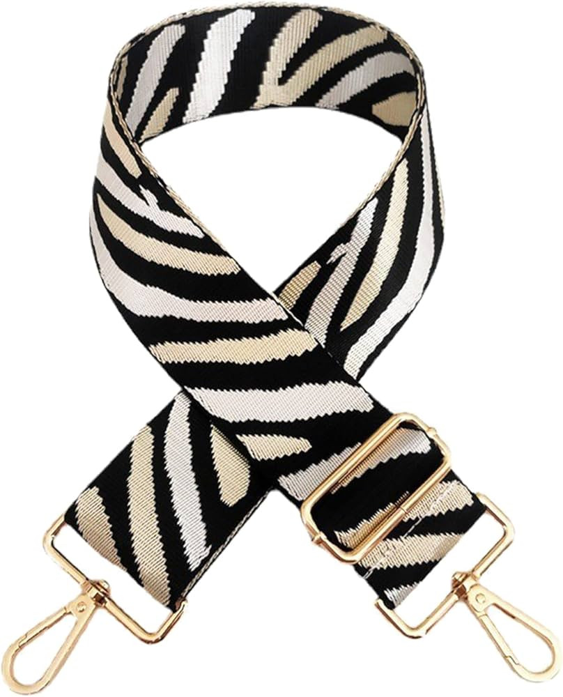 LOHGOU Wide Purse Bag Strap Replacement Zebra Pattern Adjustable Crossbody Handbag Purse Strap Ha... | Amazon (US)