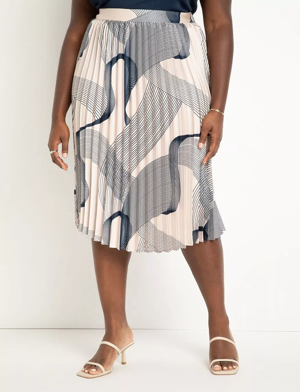 Pleated Midi Skirt | Eloquii