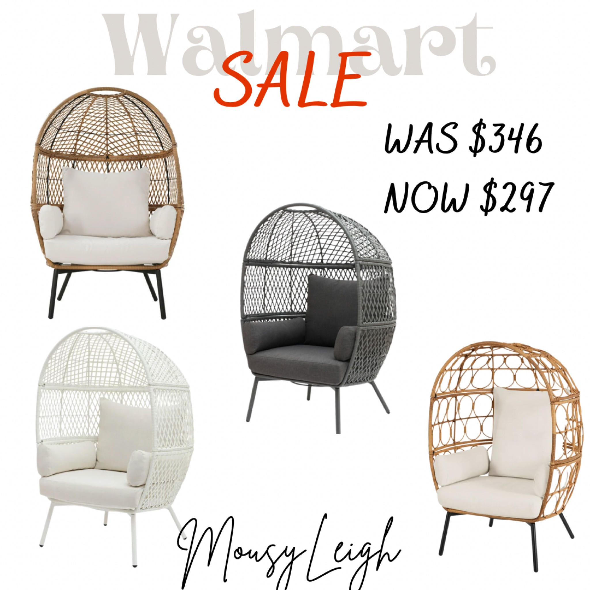 Egg chairs at Walmart on sale. #eggchair #outdoorfurniture #patiofurniture #patio #walmart #wicker 

#LTKSeasonal #LTKsalealert #LTKhome