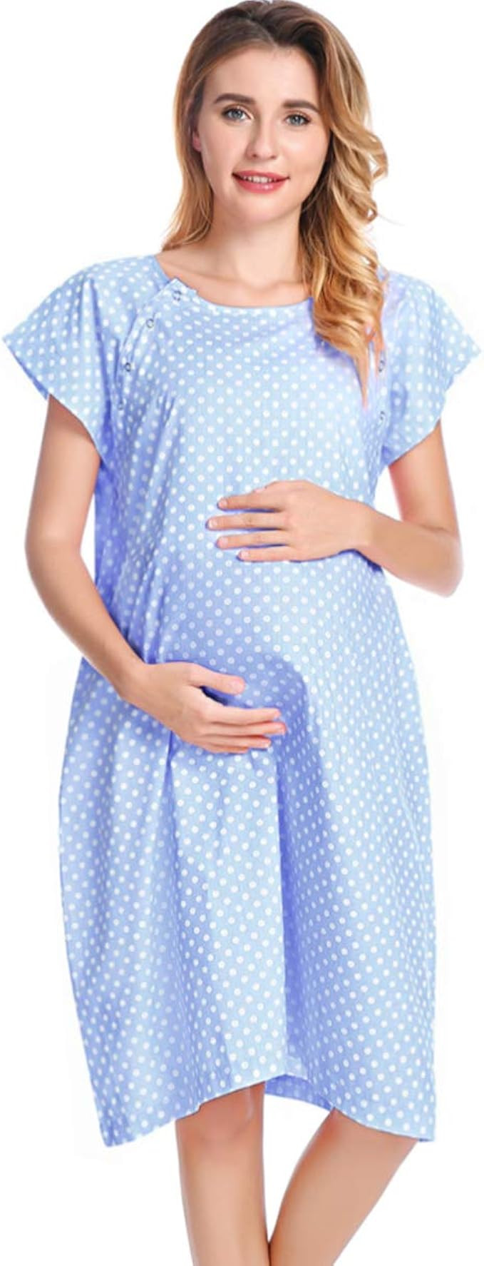 100% Cotton Labor and Delivery Gown, Hospital Gown for Newborn Picture, Nursing Clothes | Amazon (US)