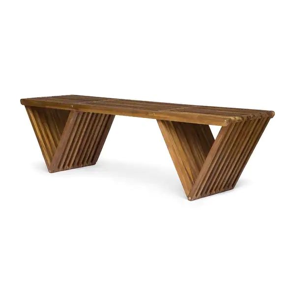 Metropol Outdoor Acacia Wood Bench by Christopher Knight Home - Teak | Bed Bath & Beyond